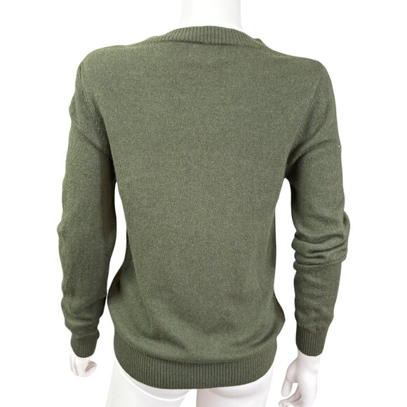 Fager Womens Sweater Olive Size 70% Wool 30% Cashmere Crew Neck Size M - Picture 2 of 6